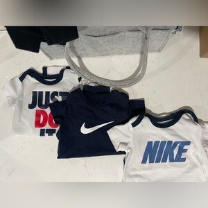 NIKE Set of 3 Baby Onsies- White, Navy, Red, Blue